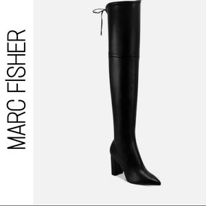 Marc Fisher Faux-Leather Over the Knee Dress Boots Size 9.5